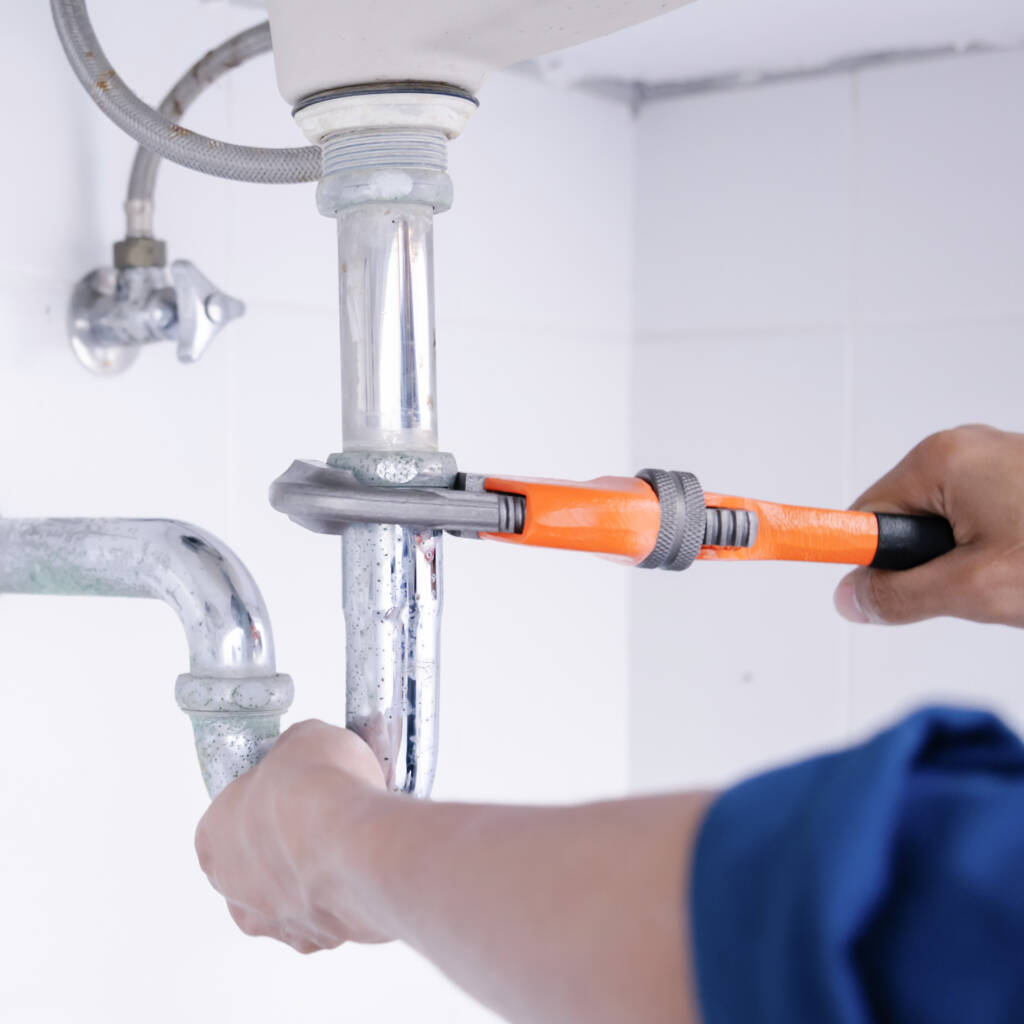 Plumber Working In The Bathroom, Plumbing Repair Service, Repair